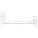 vidaXL Cadre de lit métal sans matelas et pied de lit blanc 137x190 cm