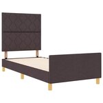 vidaXL Cadre de lit avec tête de lit Marron foncé 90 x 200 cm tissu