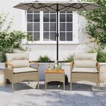 vidaXL Salon de jardin avec coussins 3 Pièces beige résine tressée