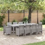 vidaXL Ensemble de salle à manger pour jardin 11 Pièces Gris clair