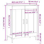 vidaXL Buffet Blanc brillant 69 5x34x90 cm Bois d'ingénierie
