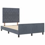 vidaXL Cadre de Lit Gris Foncé 120x190 cm Velours