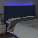 vidaXL Tête de lit à LED Bleu 183x16x118/128 cm Tissu