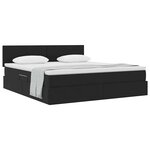 vidaXL Lit de Rangement avec matelas Noir 160 x 200 cm Velours