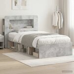vidaXL Cadre de lit avec rangement Gris béton 90 x 200 cm