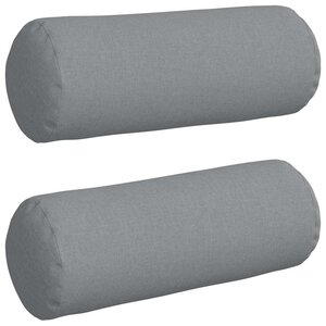 vidaXL Coussins d'accent 2 pc tissu Gris clair Ø 25 x 70 cm