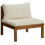 vidaXL Salon de jardin 7 Pièces avec coussin crème Bois d'acacia solide