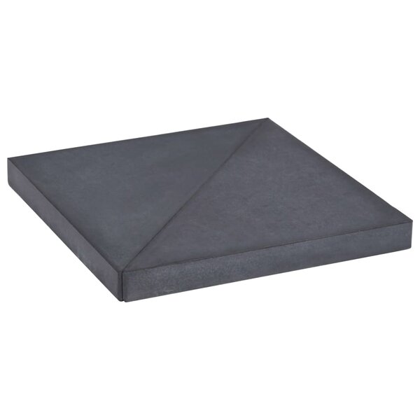 vidaXL Plaque de poids de parasol Noir Granite Carré 15 kg