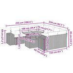vidaXL Salon de jardin 9 Pièces avec coussins gris résine tressée