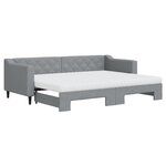 vidaXL Lit de jour avec gigogne et matelas gris clair 80x200 cm tissu