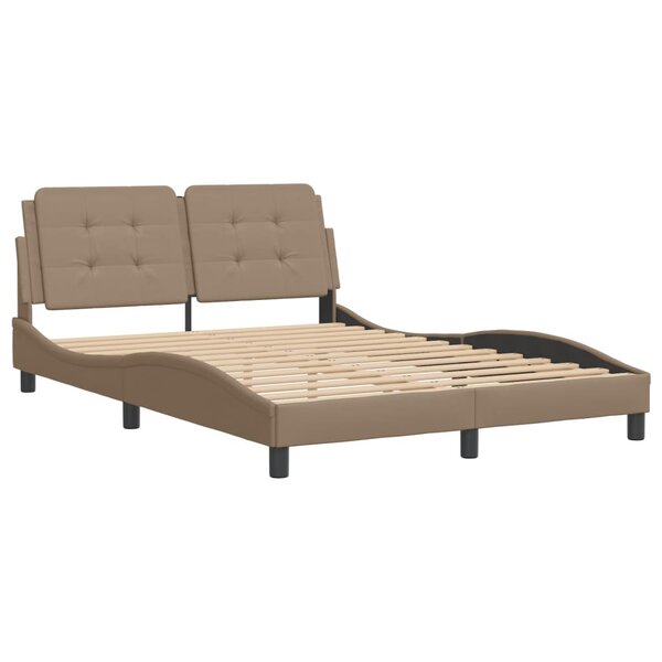 vidaXL Cadre de lit avec tête de lit Cappuccino 140x200 cm Similicuir