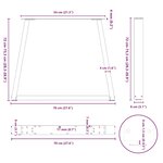vidaXL Pieds de table à manger en forme de V  2 pièces  anthracite  70 x (72-73 3) cm  acier