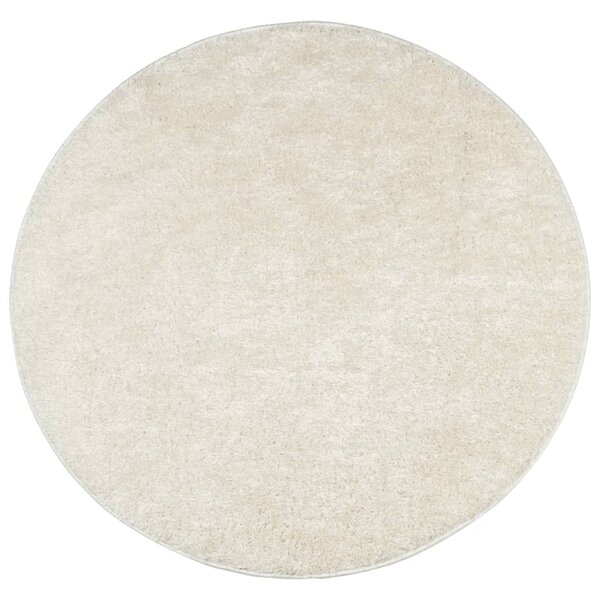 vidaXL Tapis ISTAN à poils longs aspect brillant crème Ø 200 cm