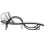 vidaXL Chaises longues lot de 2 avec table noir résine tressée
