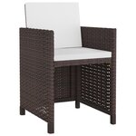 Salon de jardin meuble d'extérieur ensemble de mobilier 11 pièces avec coussins résine tressée marron 02_0015430