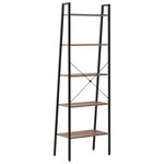 vidaXL Étagère sur pied 5 niveaux Marron foncé et noir 56x35x174 cm