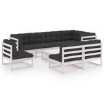 vidaXL Salon de jardin 9 Pièces avec coussins Bois de pin massif