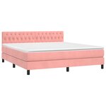 vidaXL Sommier à lattes de lit avec matelas et LED Rose 180x200 cm