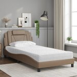 vidaXL Lit Viana avec matelas cappuccino 100x200 cm similicuir
