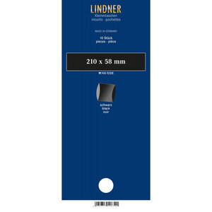 Bandes double soudure 210 x 58 mm pour timbres-poste. Fond - Noir