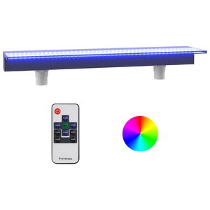 vidaXL Déversoir pour cascade avec LED RVB Acrylique 108 cm