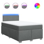 vidaXL Sommier à lattes de lit avec matelas Gris foncé 120x200cm Tissu