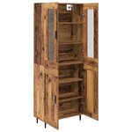 vidaXL Haut Armoire 2 Pièces Bois Ancien Bois Aggloméré et Verre