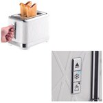 Russell Hobbs 28090-56 Toaster Grille-Pain Structure, Lift'n Look, Fentes XL, Cuisson Ajustable, Réchauffe Viennoiseries - Blanc