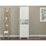 Colonne de salle de bain 4 portes - Blanc - 50 cm