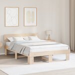 vidaXL Cadre de lit Marron 140 x 200 cm Bois massif en pin