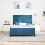 vidaXL Lit à ressorts avec tête de lit Bleu foncé 140 x 200 cm Velours