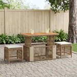 vidaXL Ensemble de salle à manger pour jardin 4 Pièces Beige et crème