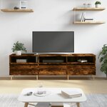 vidaXL Meuble TV chêne fumé 150x30x44 5 cm bois d'ingénierie