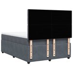 vidaXL Sommier à lattes de lit et matelas Gris foncé 160x200cm Velours