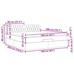 VidaXL Cadre de lit ottoman avec matelas noir 160x200 cm tissu