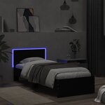 vidaXL Cadre de lit sans matelas avec lumières LED noir 75x190 cm