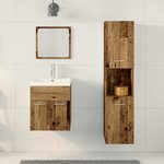 vidaXL Ensemble de mobilier de salle de bain 3 Pièces Bois Ancien