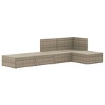 vidaXL Salon de jardin 5 Pièces avec coussins Gris Résine tressée