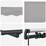 vidaXL Store manuel rétractable Gris clair 350x250 cm