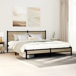 vidaXL Cadre de lit en métal sans matelas chêne sonoma 160x200 cm