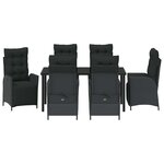 vidaXL Ensemble de salle à manger pour jardin 7 Pièces Noir polyrotin