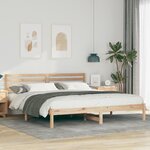 vidaXL Cadre de lit Marron 200 x 200 cm Bois massif en pin