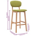 vidaXL Tabourets de bar lot de 2 vert tissu
