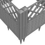 vidaXL Jardinière avec piquets gris clair 123 5x43 5x43 5 cm PP