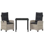 vidaXL Ensemble de salle à manger pour jardin 3 Pièces Gris clair