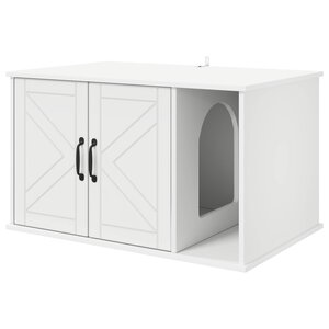 vidaXL Maison pour chat Blanc 85 x 55 x 50 cm Bois d'ingénierie