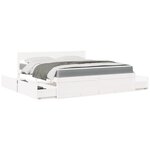 vidaXL Lit avec tiroirs et matelas blanc 180x200 cm bois massif de pin
