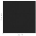 vidaXL Tapis de tente 250x250 cm Noir