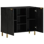 vidaXL Buffet noir 90x33x75 cm bois d'ingénierie