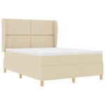 vidaXL Lit à ressort avec matelas Crème 140x200 cm Tissu